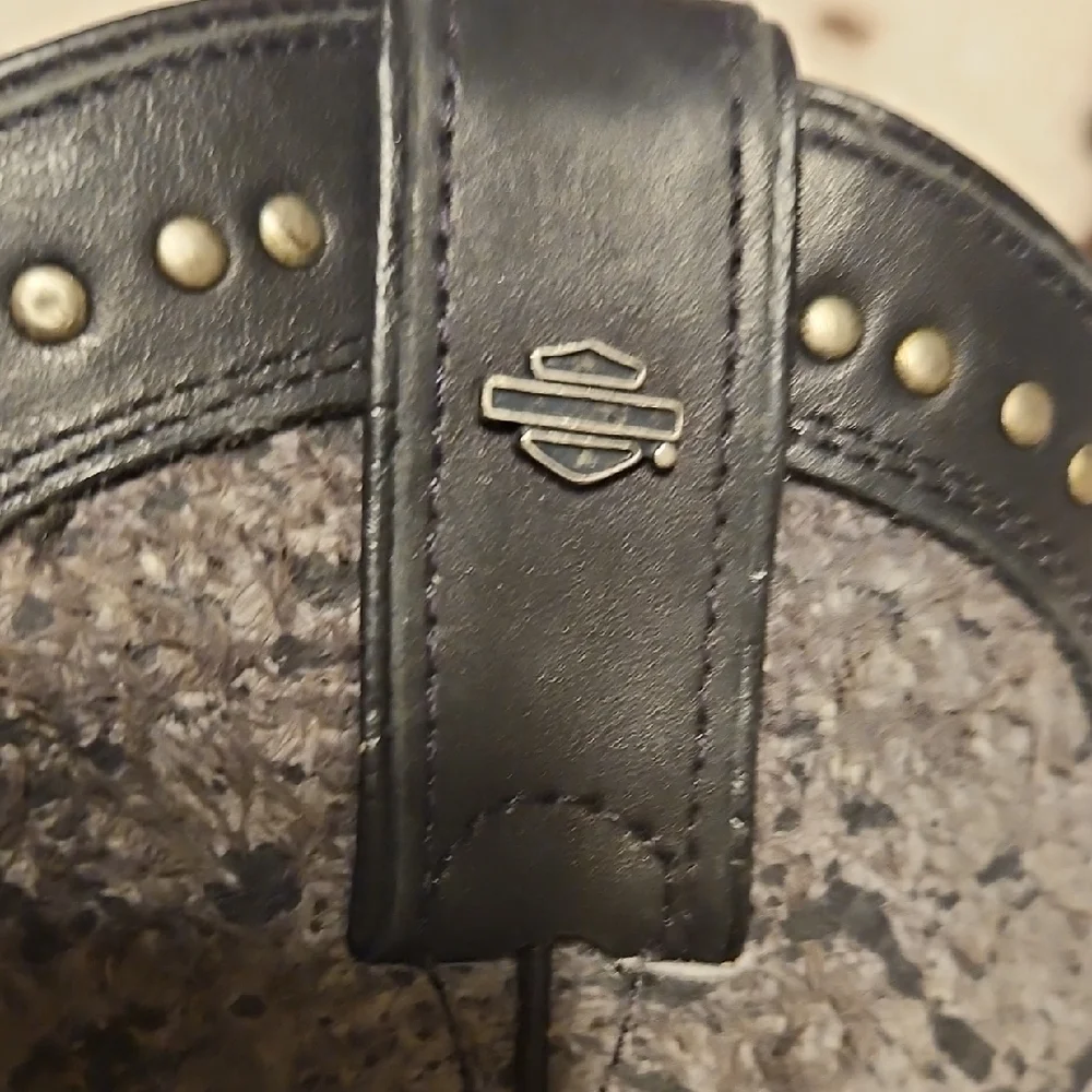 Harley-Davidson Black and Gray Studded Heeled Boots - Picture 11 of 12